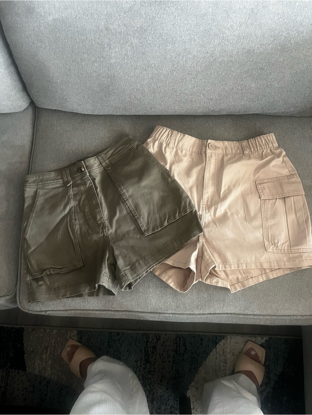 NWOT H&M / DIVIDED Bundle of Casual Utility Women's Shorts - Olive and Beige
